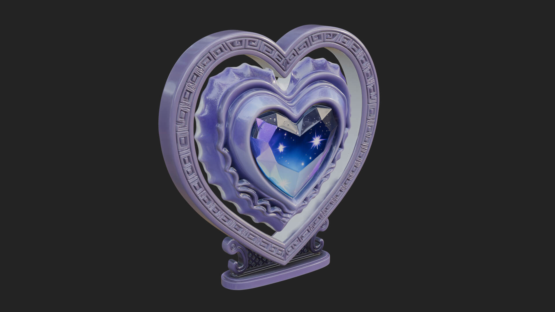 Ornate Framed Heart Plaque Design 178 3D Print Model 3D Model
