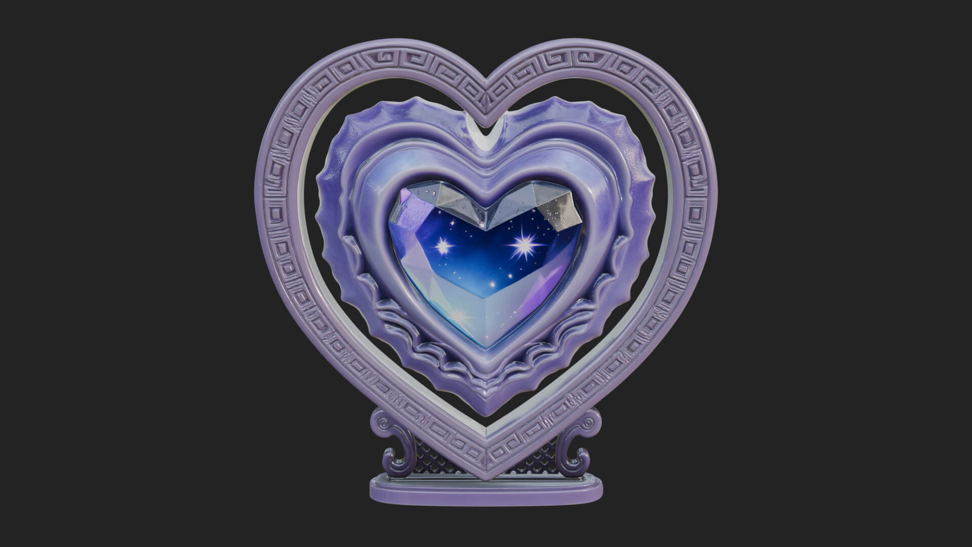 Ornate Framed Heart Plaque Design 178 3D Print Model 3D Model