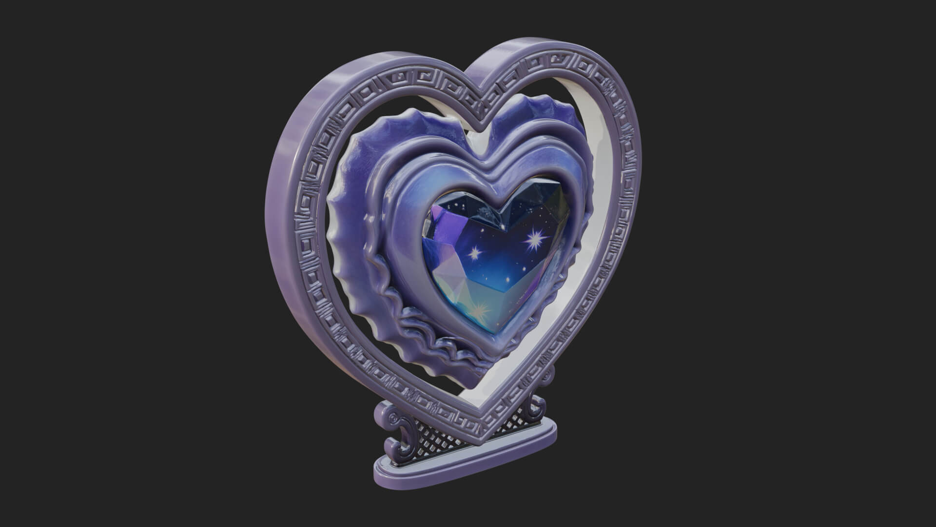 Ornate Framed Heart Plaque Design 178 3D Print Model 3D Model