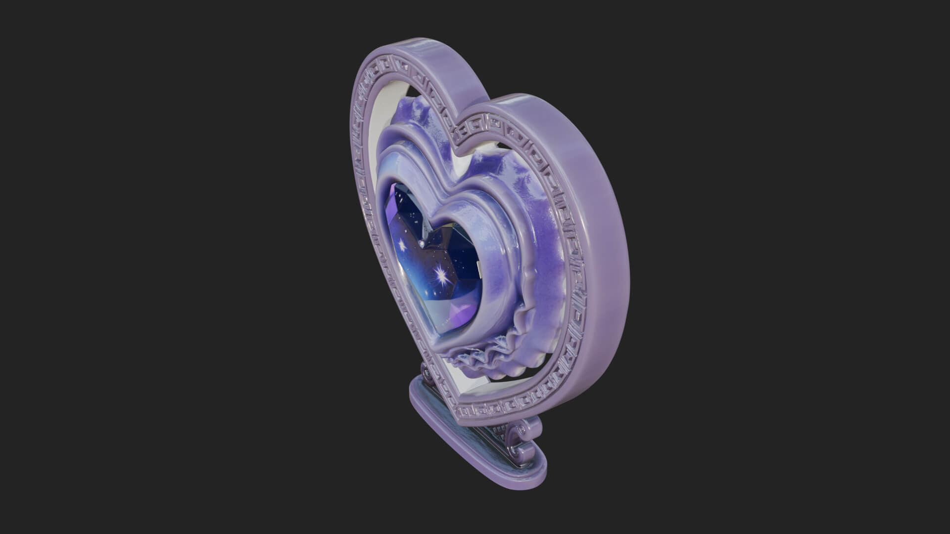 Ornate Framed Heart Plaque Design 178 3D Print Model 3D Model