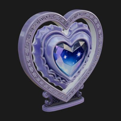 Ornate Framed Heart Plaque Design 178 3D Print Model