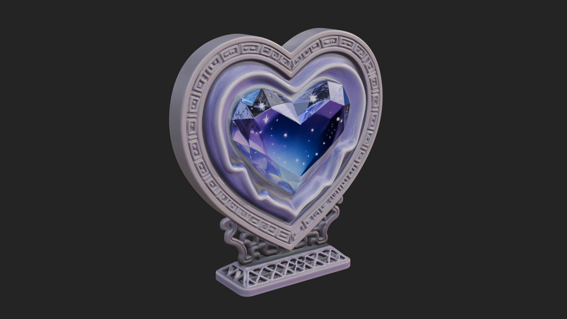 Ornate Framed Heart Plaque Design 179 3D Print Model 3D Model