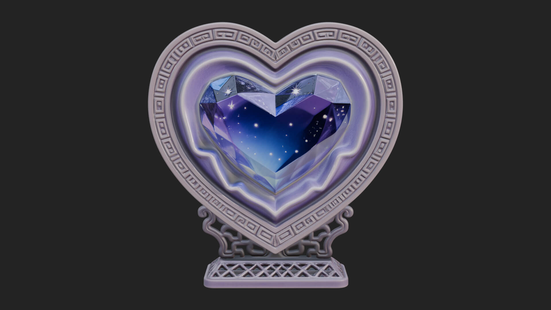 Ornate Framed Heart Plaque Design 179 3D Print Model 3D Model