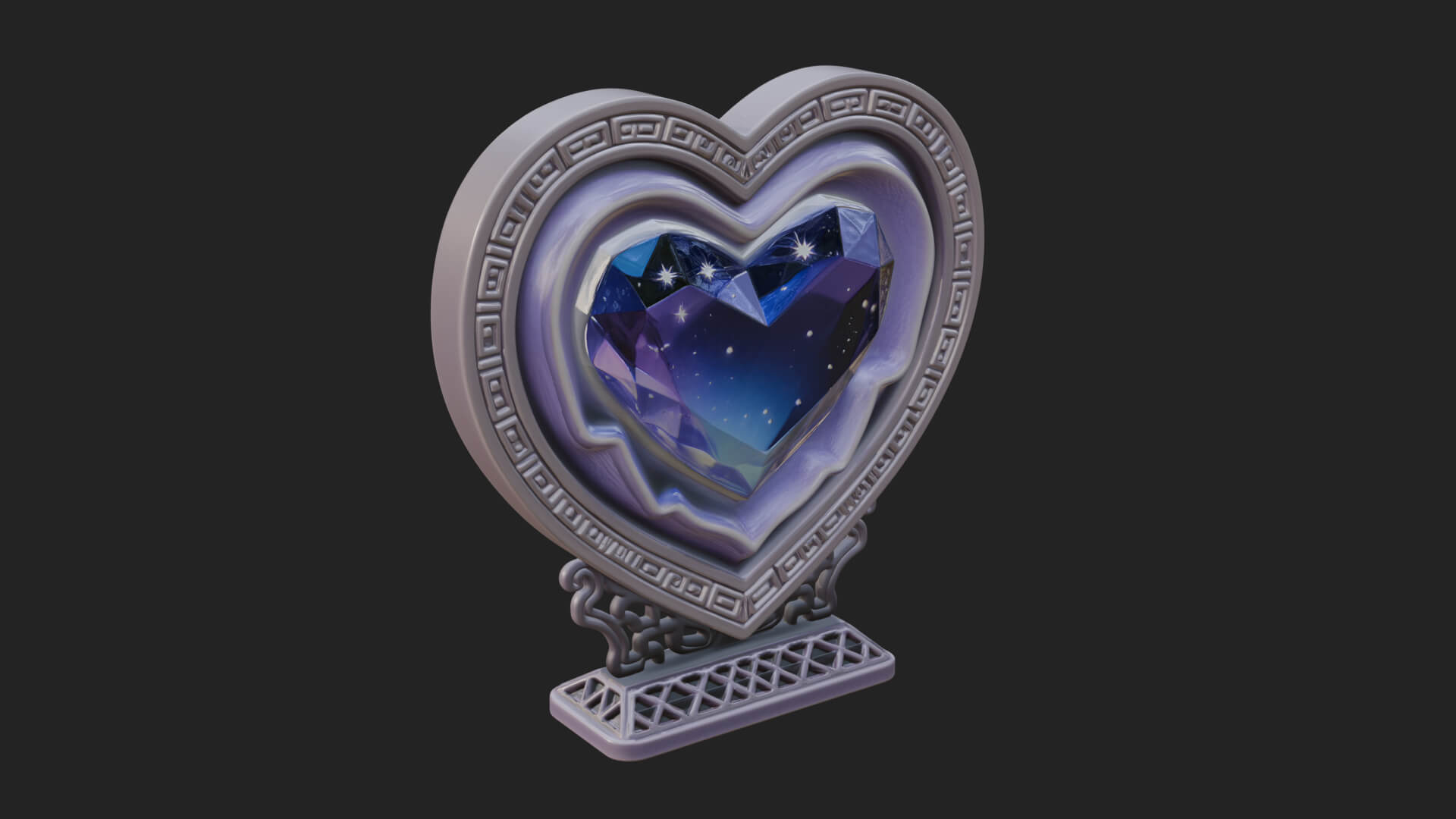 Ornate Framed Heart Plaque Design 179 3D Print Model 3D Model