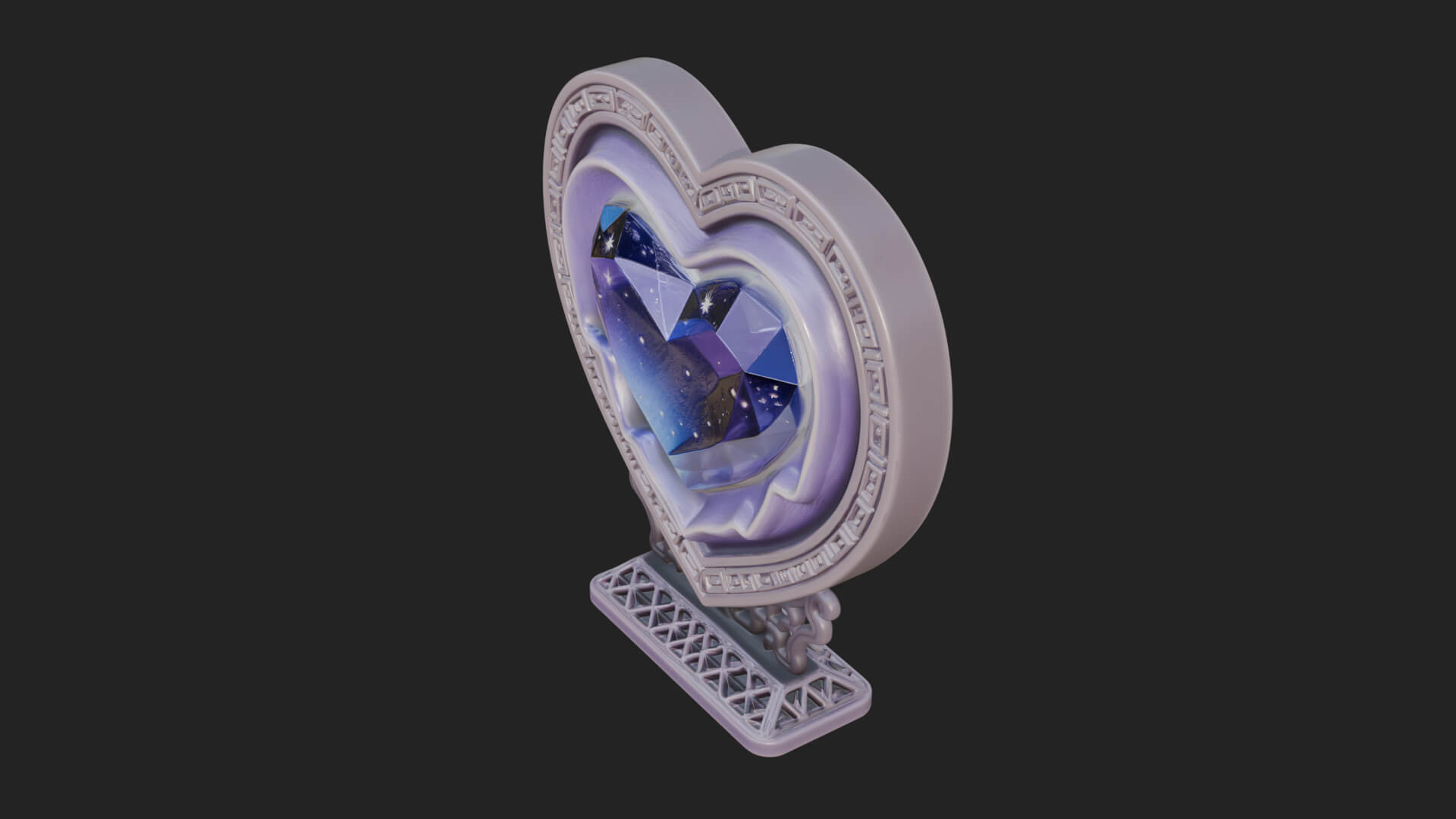 Ornate Framed Heart Plaque Design 179 3D Print Model 3D Model