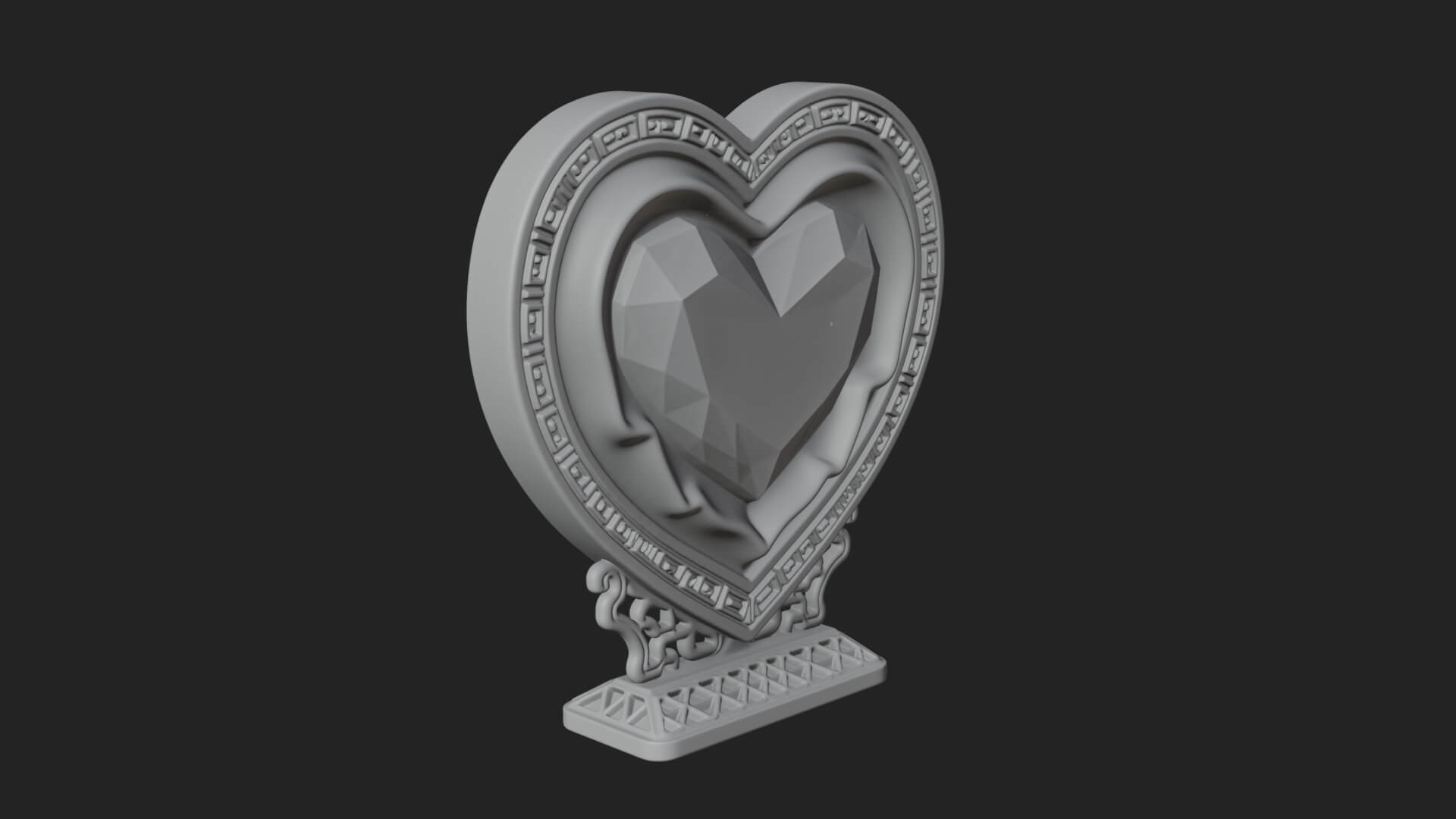 Ornate Framed Heart Plaque Design 179 3D Print Model 3D Model