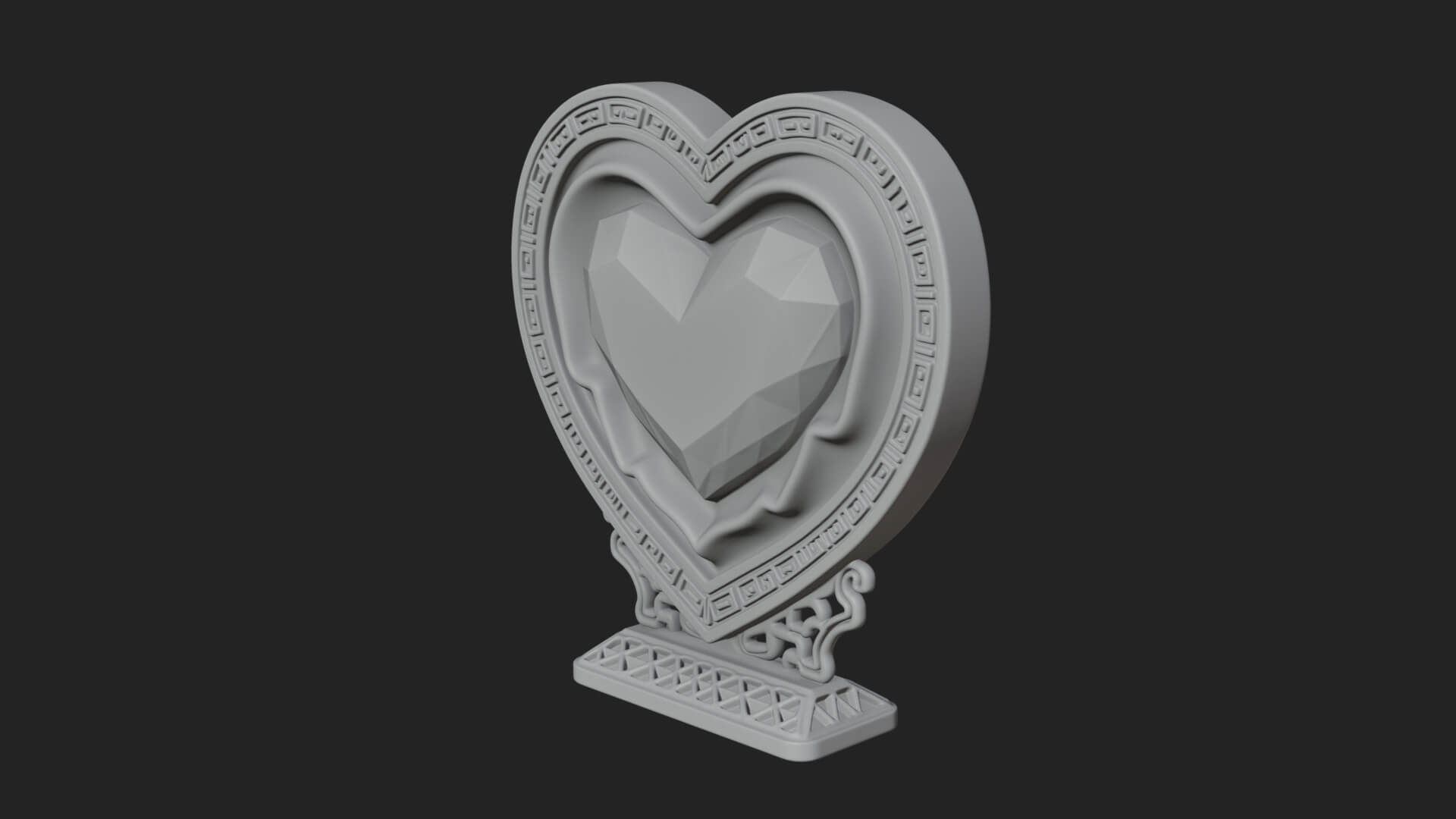 Ornate Framed Heart Plaque Design 179 3D Print Model 3D Model