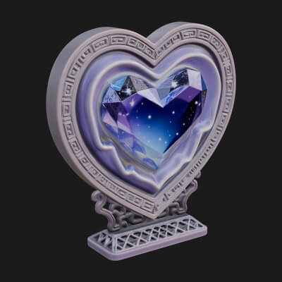 Ornate Framed Heart Plaque Design 179 3D Print Model