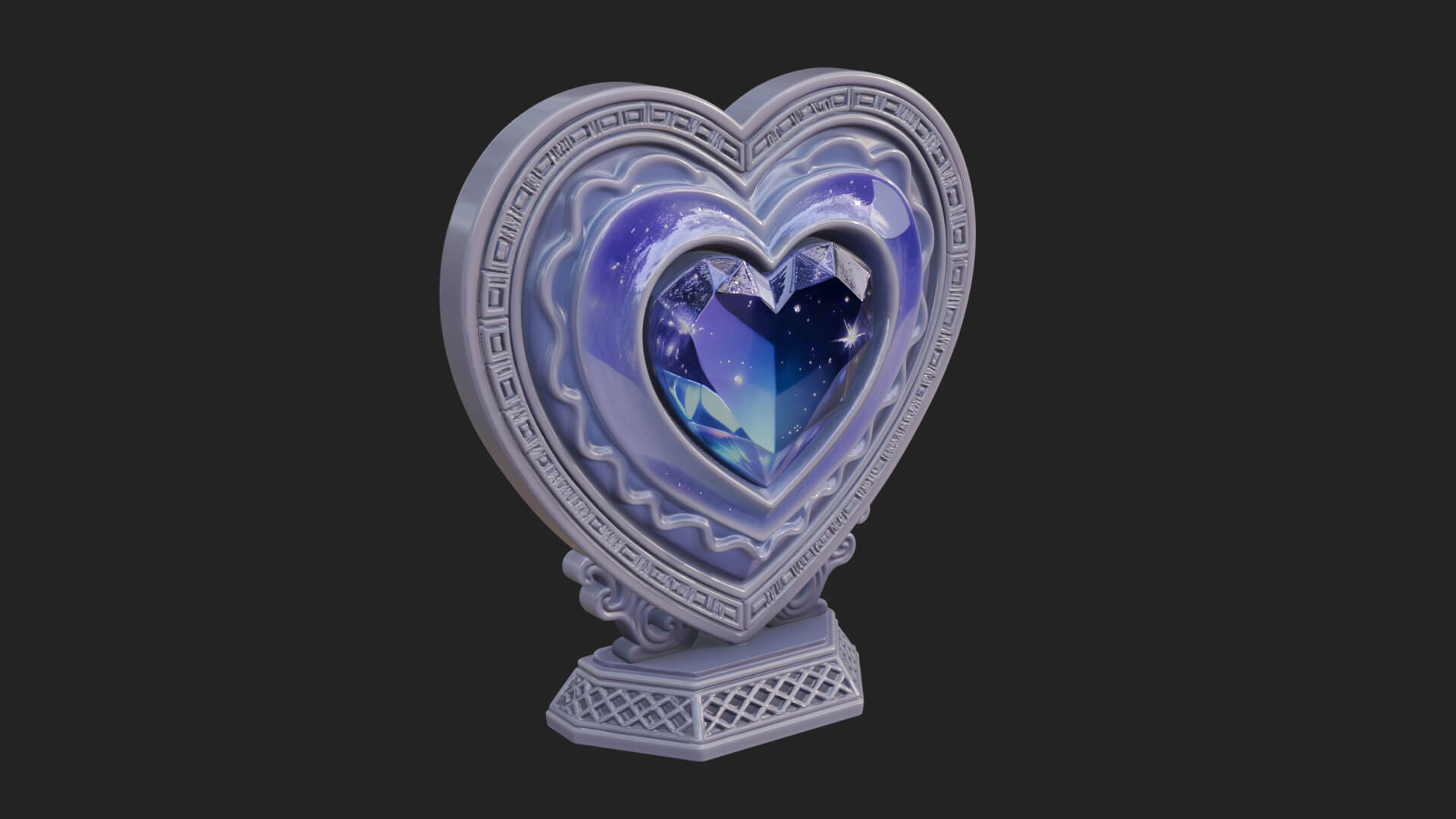 Ornate Framed Heart Plaque Design 180 3D Print Model 3D Model