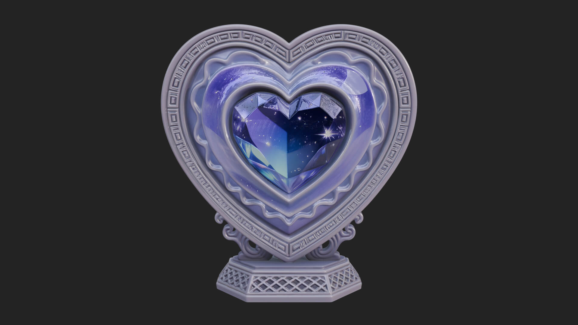 Ornate Framed Heart Plaque Design 180 3D Print Model 3D Model