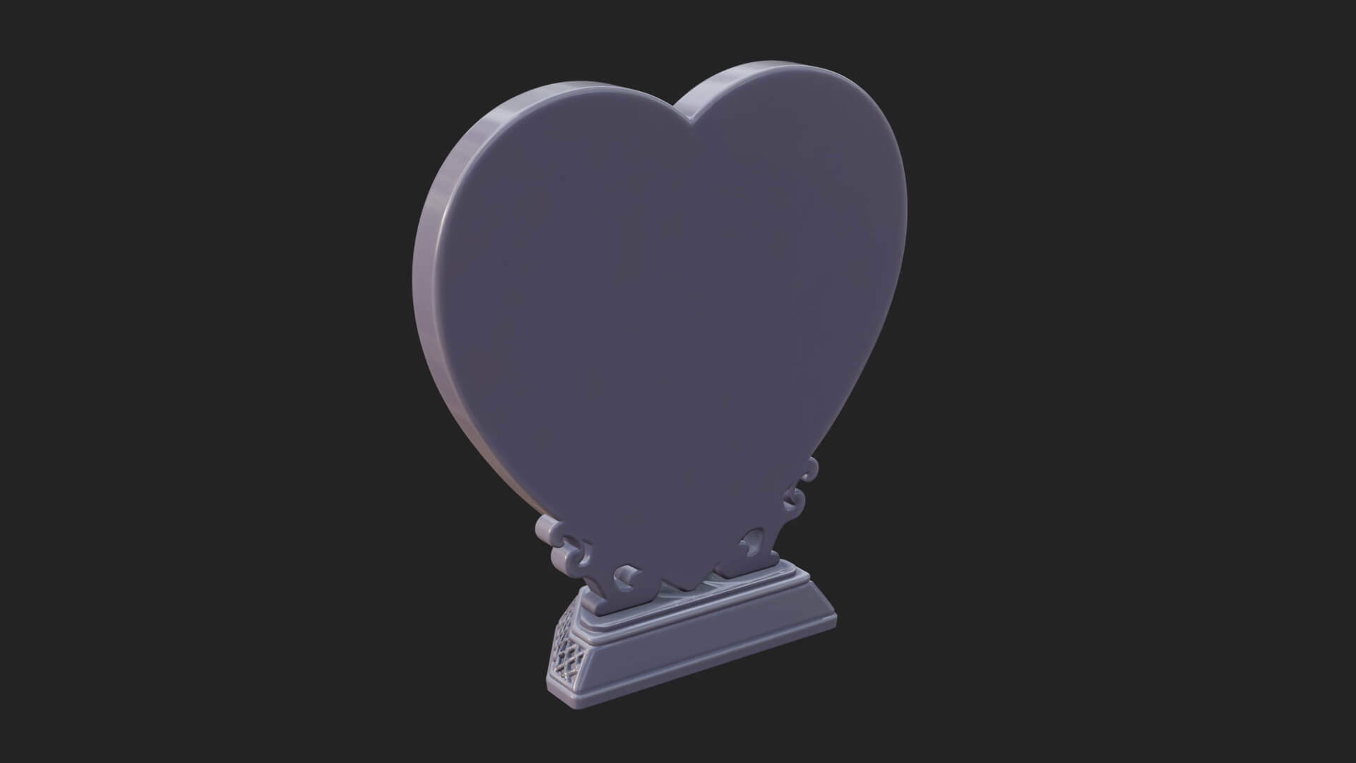 Ornate Framed Heart Plaque Design 180 3D Print Model 3D Model