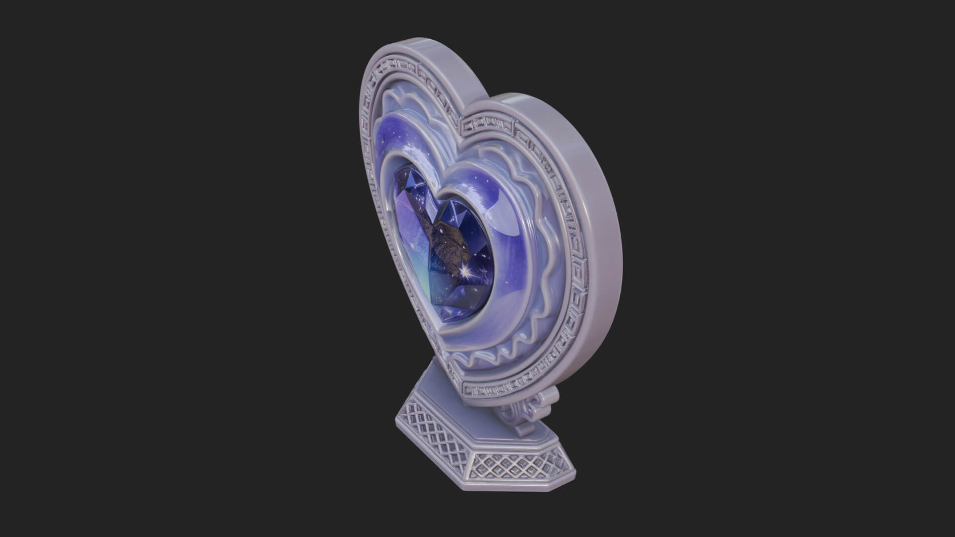 Ornate Framed Heart Plaque Design 180 3D Print Model 3D Model