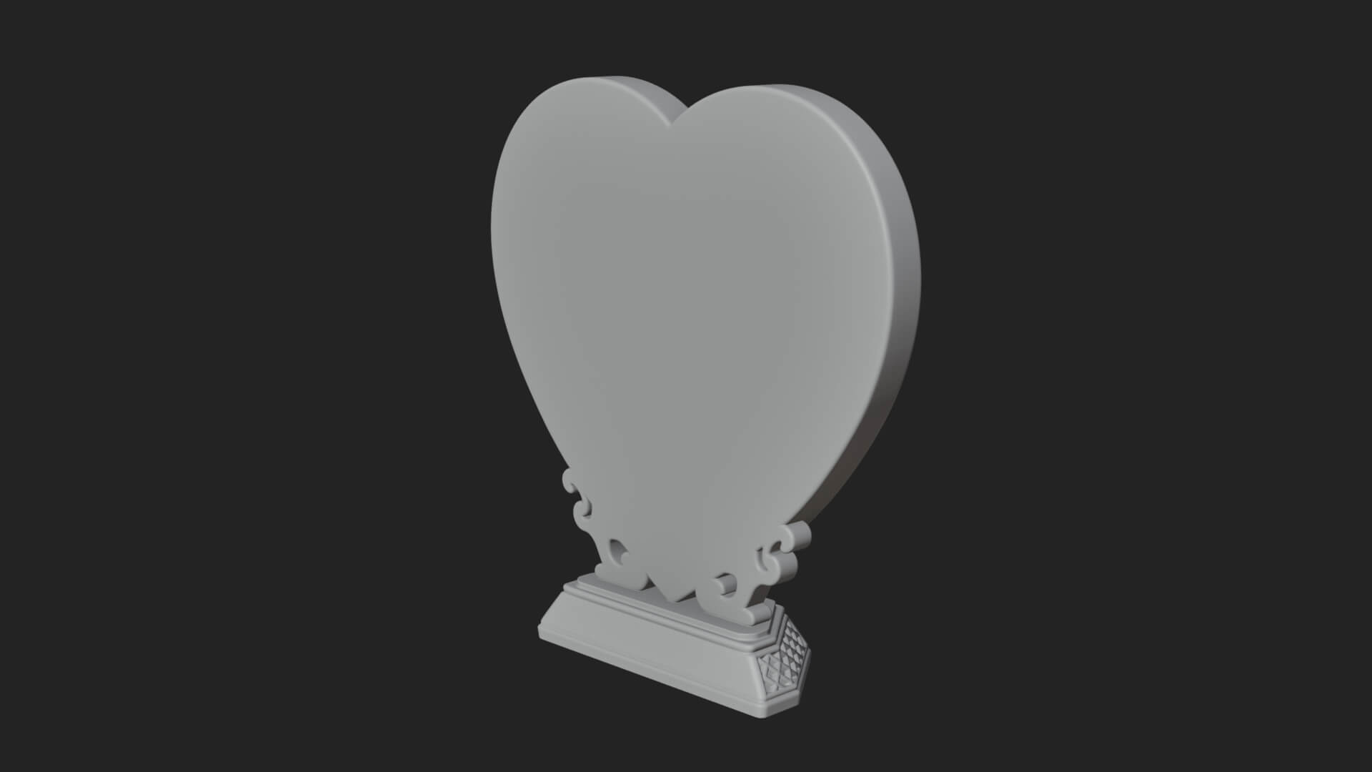 Ornate Framed Heart Plaque Design 180 3D Print Model 3D Model