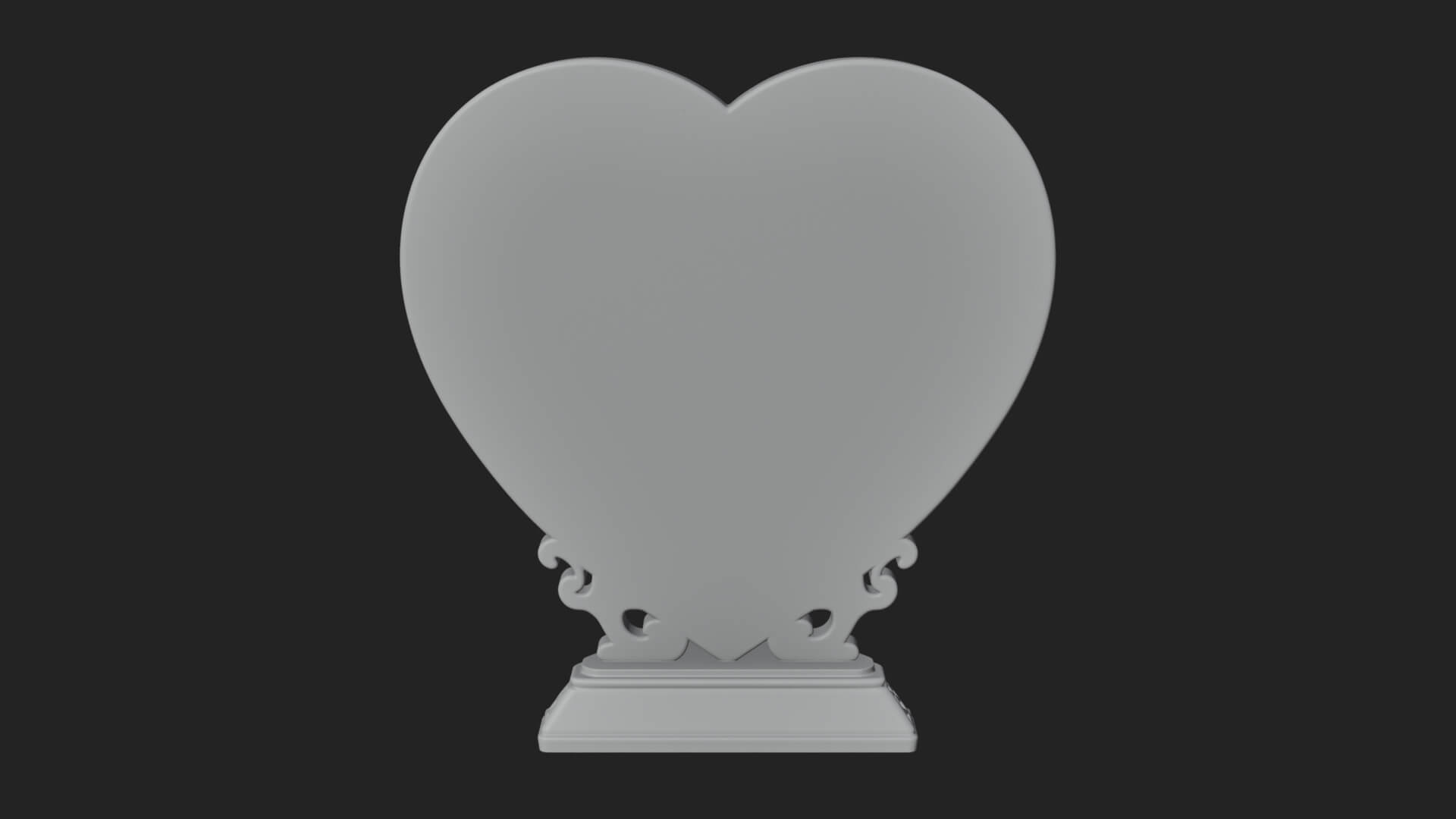 Ornate Framed Heart Plaque Design 180 3D Print Model 3D Model