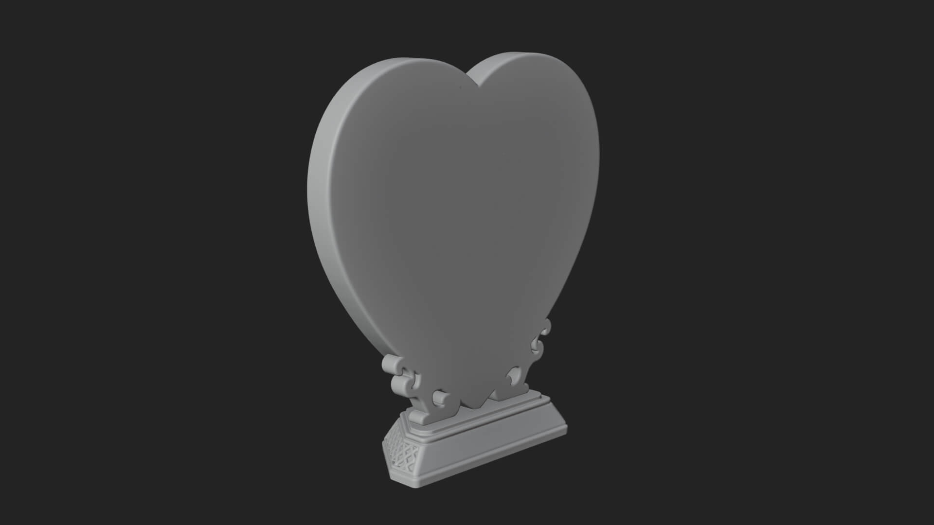 Ornate Framed Heart Plaque Design 180 3D Print Model 3D Model
