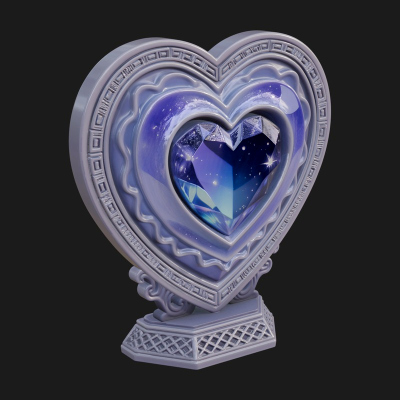 Ornate Framed Heart Plaque Design 180 3D Print Model