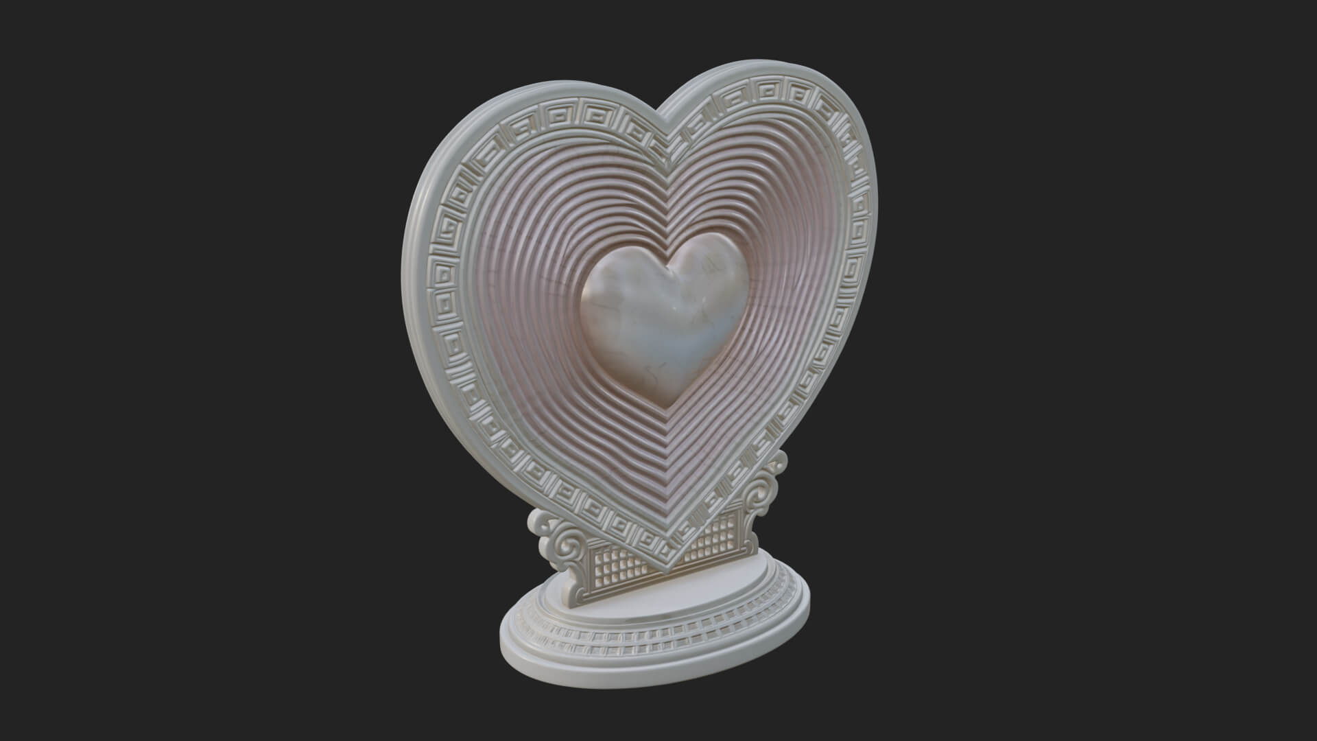 Ornate Framed Heart Plaque Design 181 3D Print Model 3D Model
