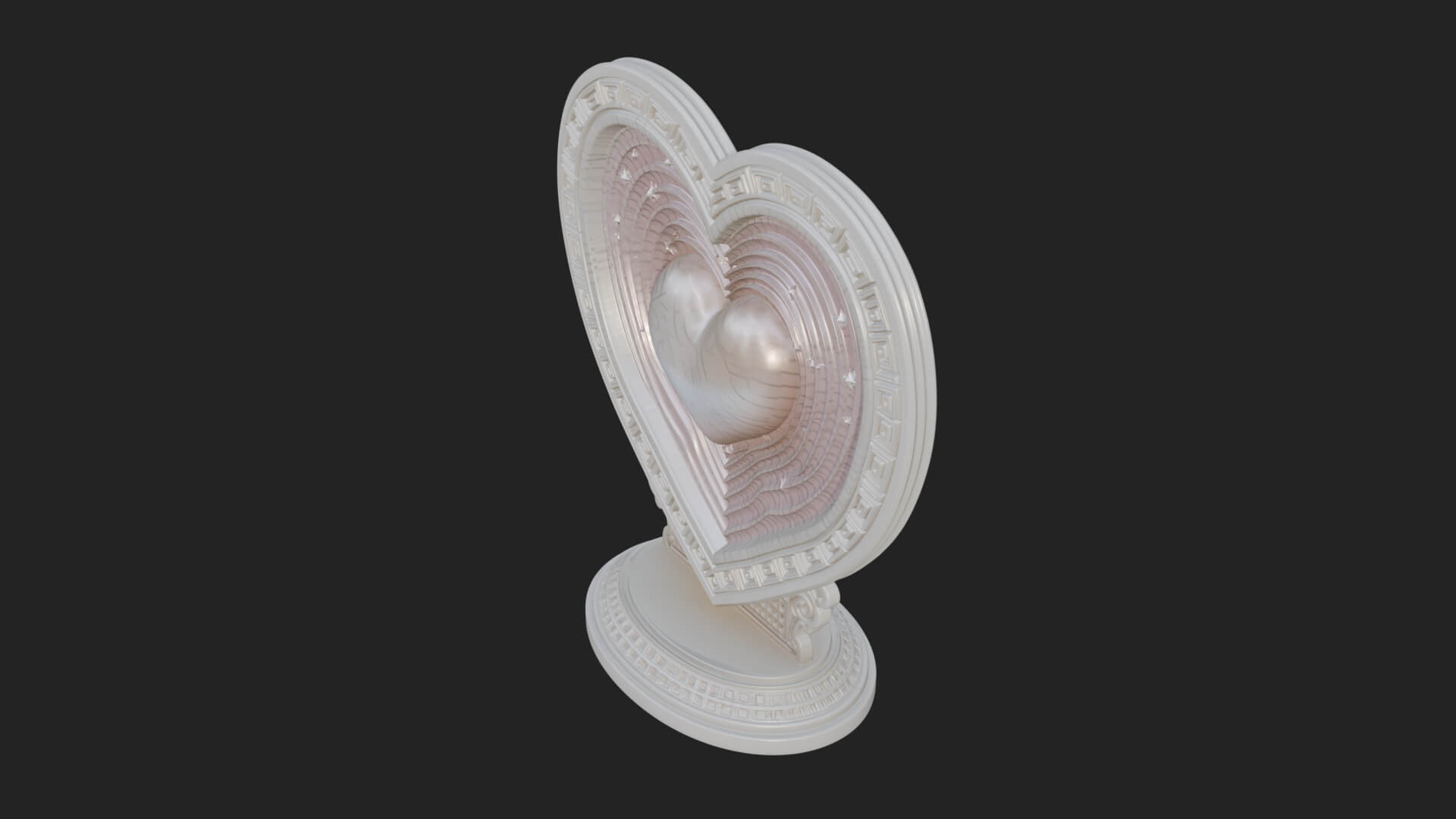 Ornate Framed Heart Plaque Design 181 3D Print Model 3D Model