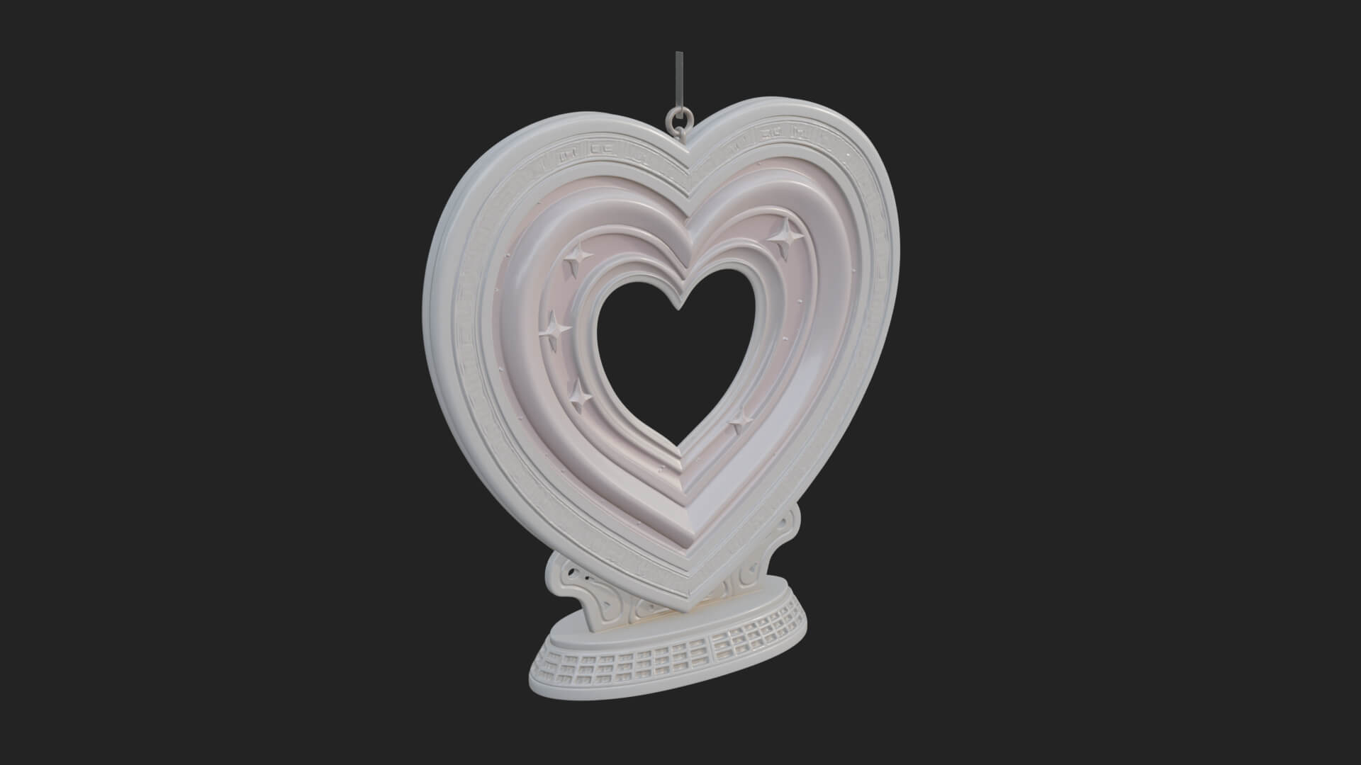 Ornate Framed Heart Plaque Design 182 3D Print Model 3D Model
