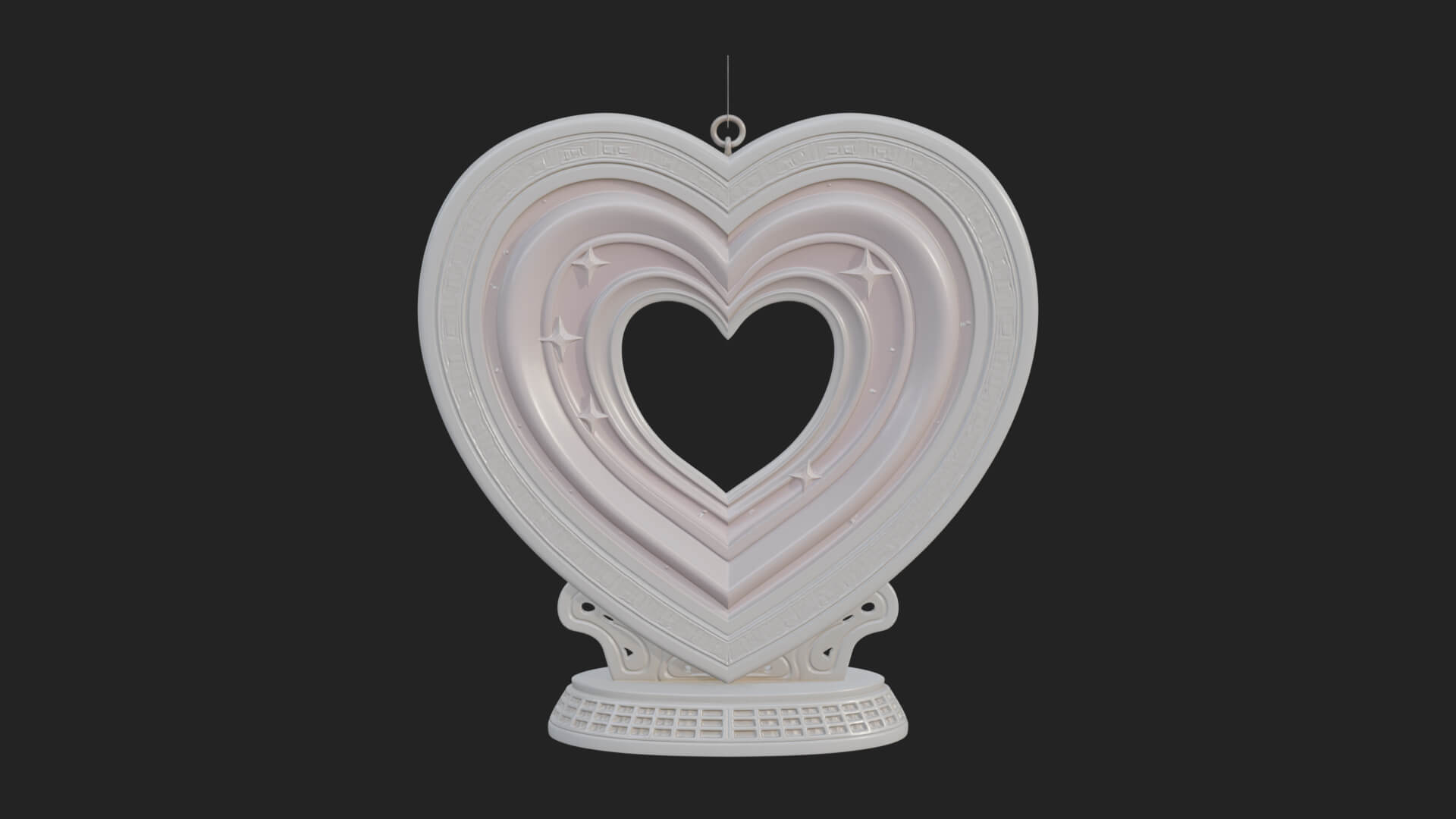 Ornate Framed Heart Plaque Design 182 3D Print Model 3D Model