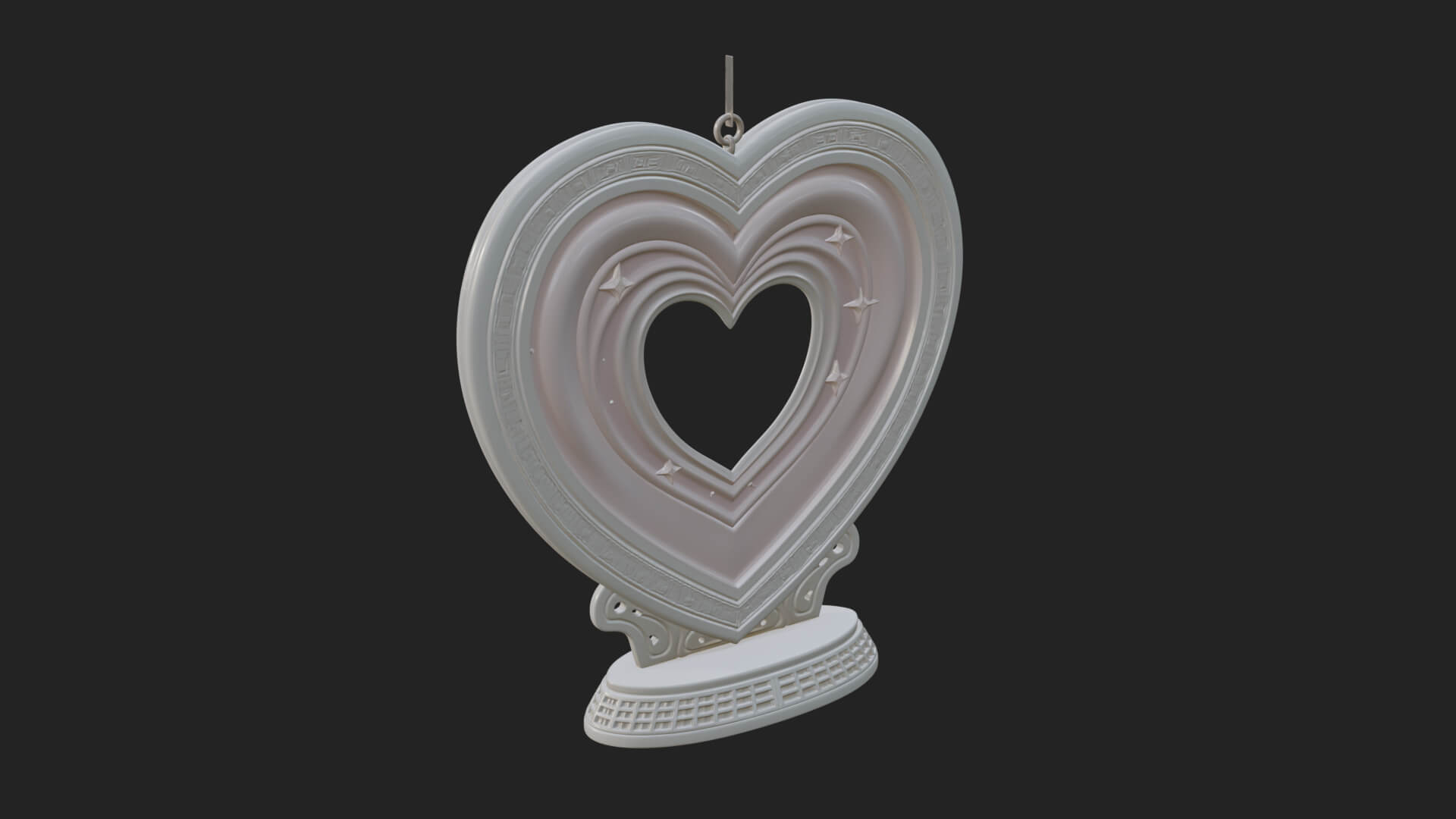 Ornate Framed Heart Plaque Design 182 3D Print Model 3D Model