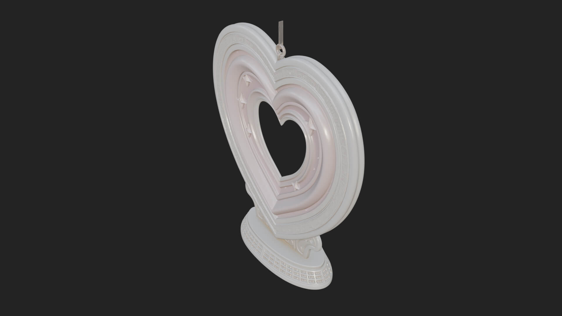 Ornate Framed Heart Plaque Design 182 3D Print Model 3D Model