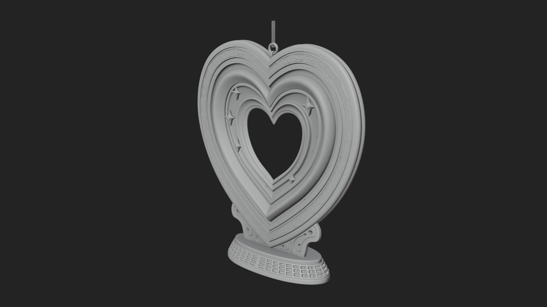 Ornate Framed Heart Plaque Design 182 3D Print Model 3D Model