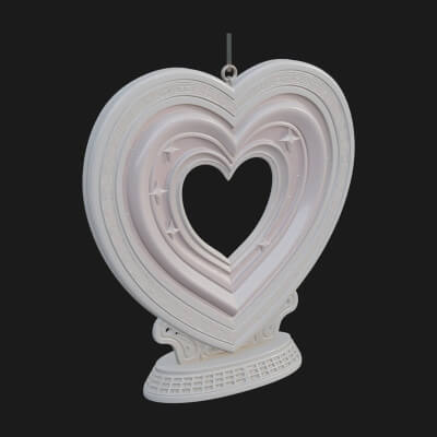 Ornate Framed Heart Plaque Design 182 3D Print Model