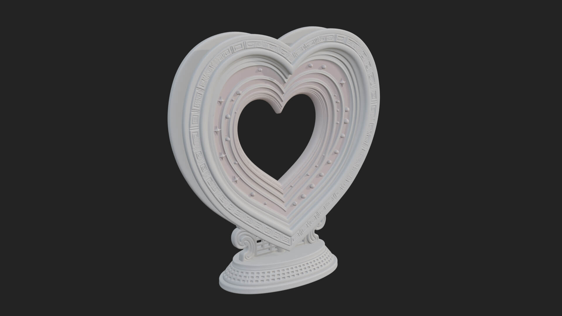Ornate Framed Heart Plaque Design 183 3D Print Model 3D Model
