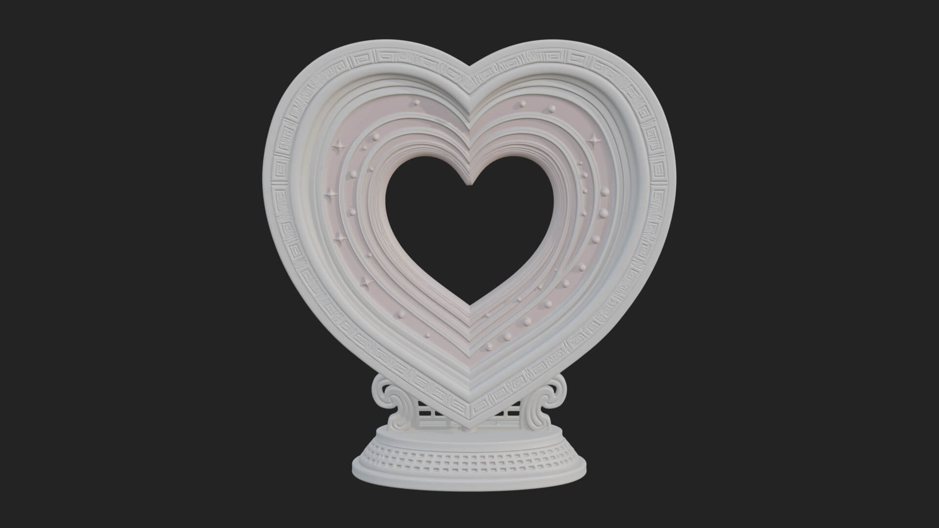 Ornate Framed Heart Plaque Design 183 3D Print Model 3D Model