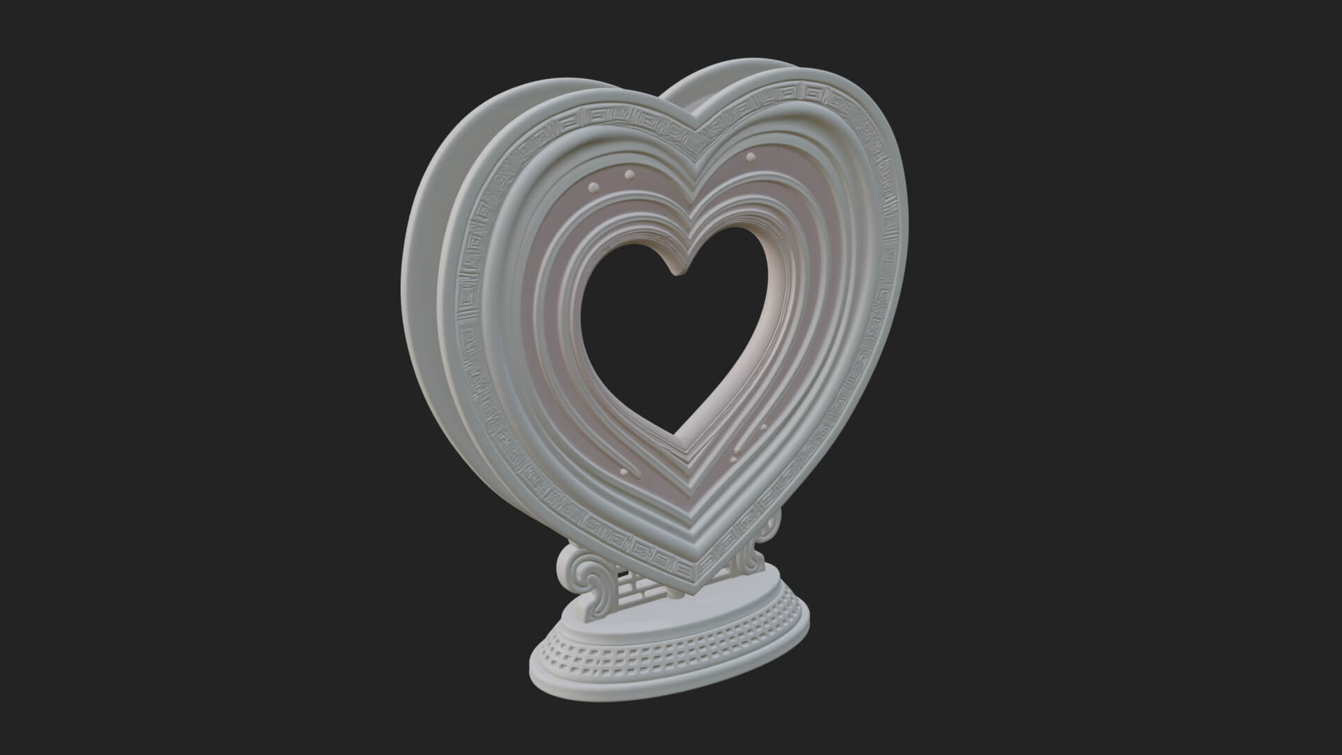 Ornate Framed Heart Plaque Design 183 3D Print Model 3D Model