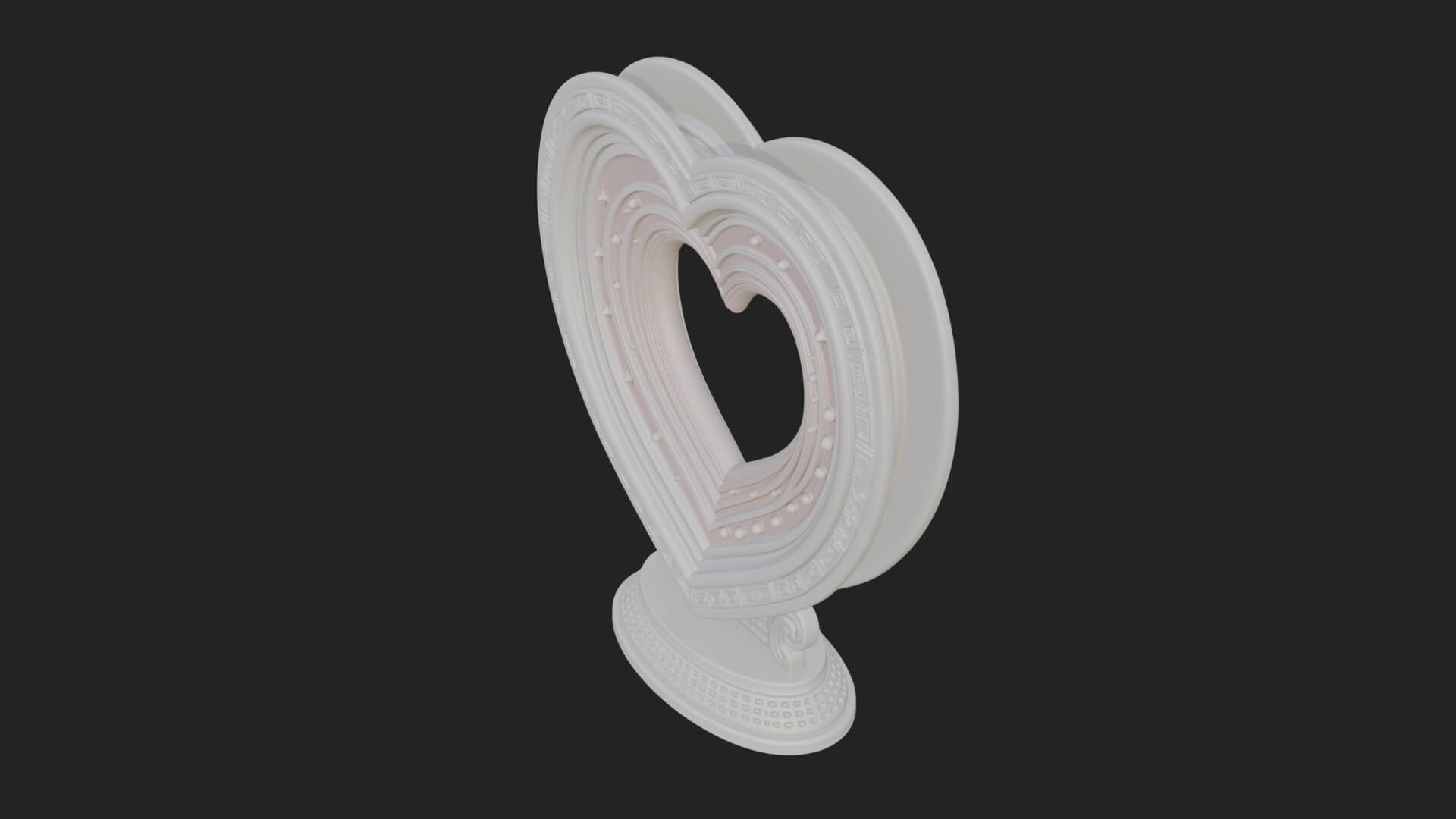 Ornate Framed Heart Plaque Design 183 3D Print Model 3D Model