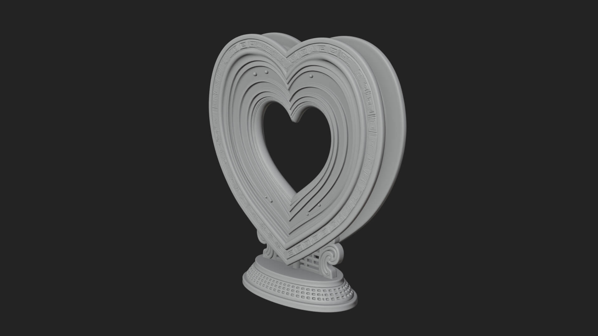 Ornate Framed Heart Plaque Design 183 3D Print Model 3D Model