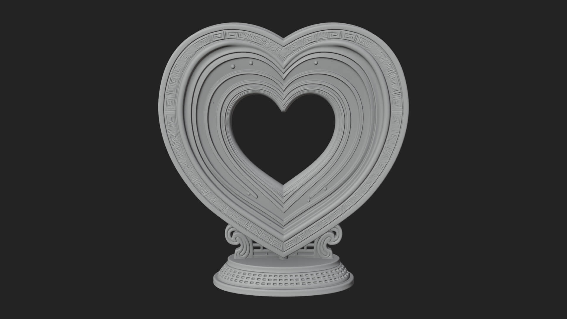 Ornate Framed Heart Plaque Design 183 3D Print Model 3D Model