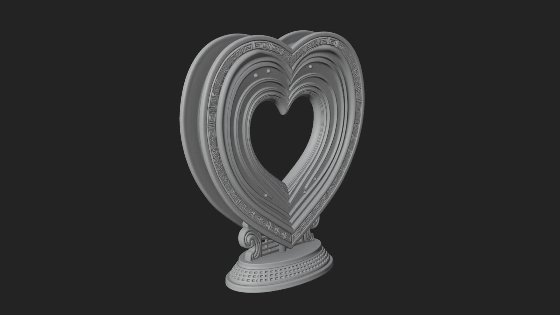 Ornate Framed Heart Plaque Design 183 3D Print Model 3D Model