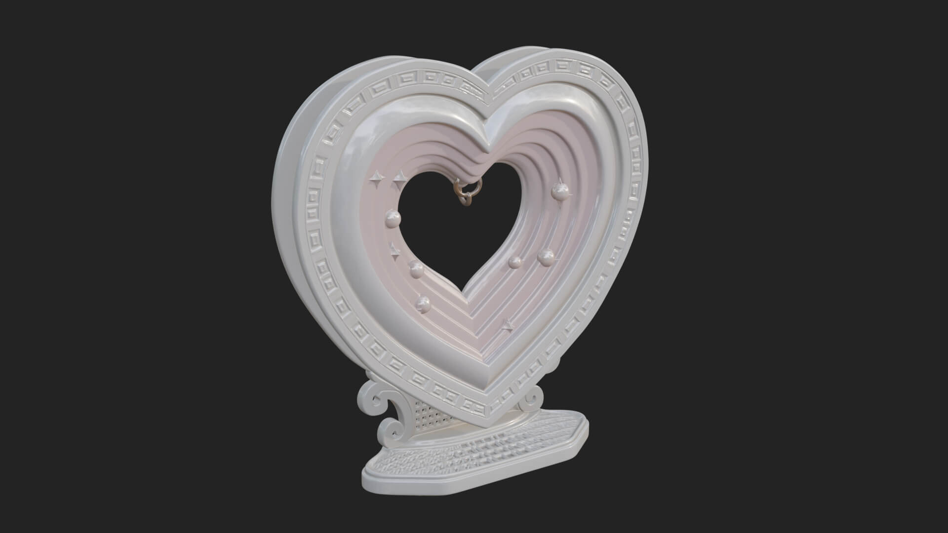 Ornate Framed Heart Plaque Design 184 3D Print Model 3D Model