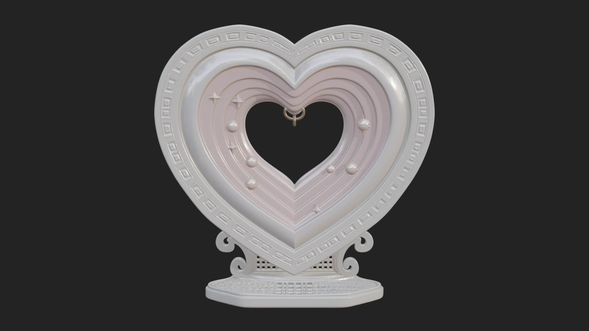 Ornate Framed Heart Plaque Design 184 3D Print Model 3D Model