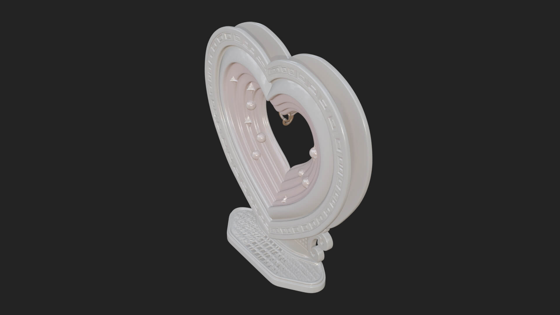 Ornate Framed Heart Plaque Design 184 3D Print Model 3D Model