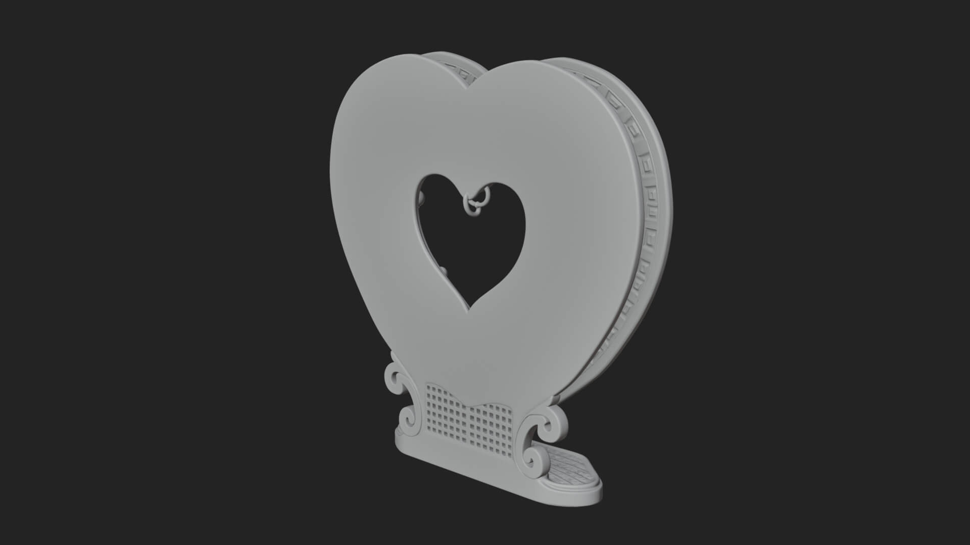 Ornate Framed Heart Plaque Design 184 3D Print Model 3D Model