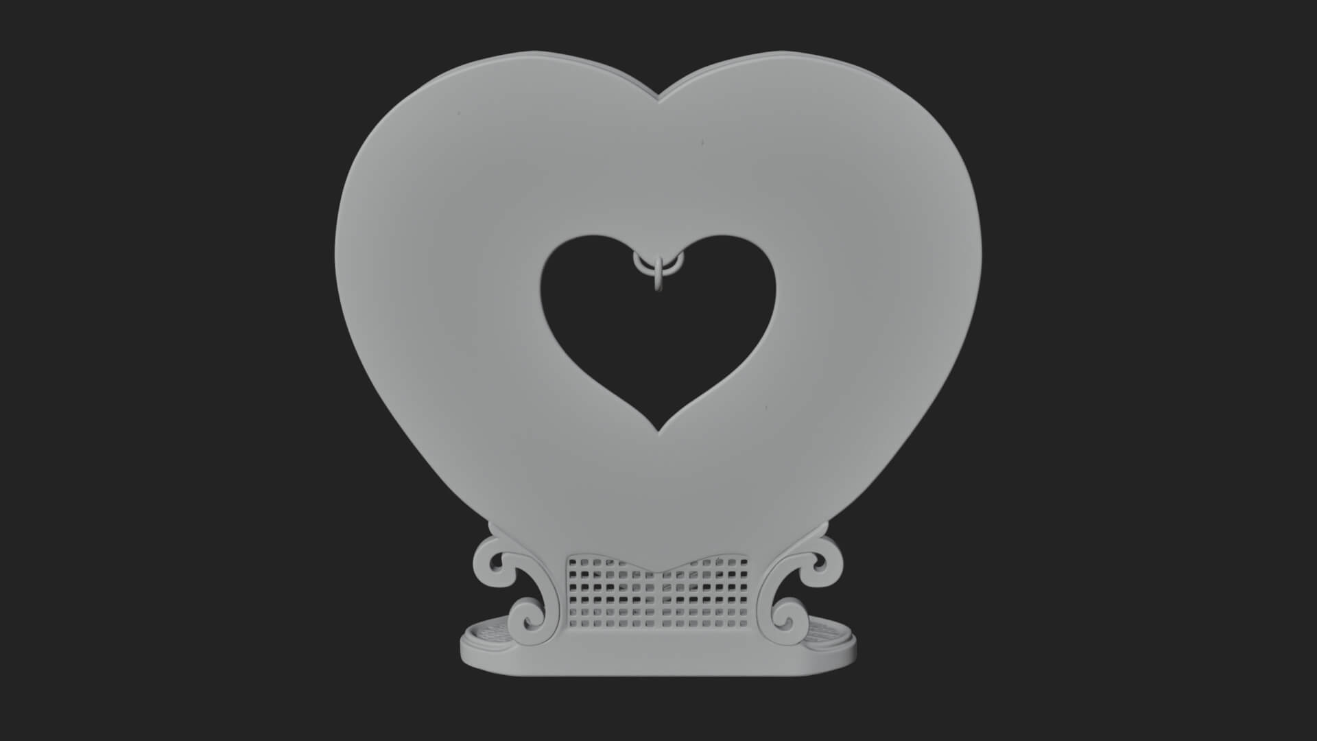 Ornate Framed Heart Plaque Design 184 3D Print Model 3D Model
