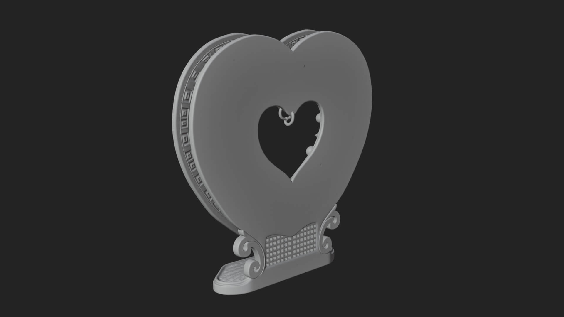 Ornate Framed Heart Plaque Design 184 3D Print Model 3D Model