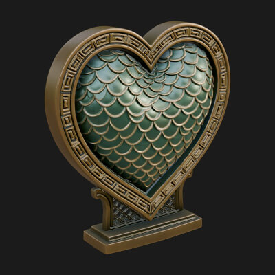 Ornate Framed Heart Plaque Design 187 3D Print Model