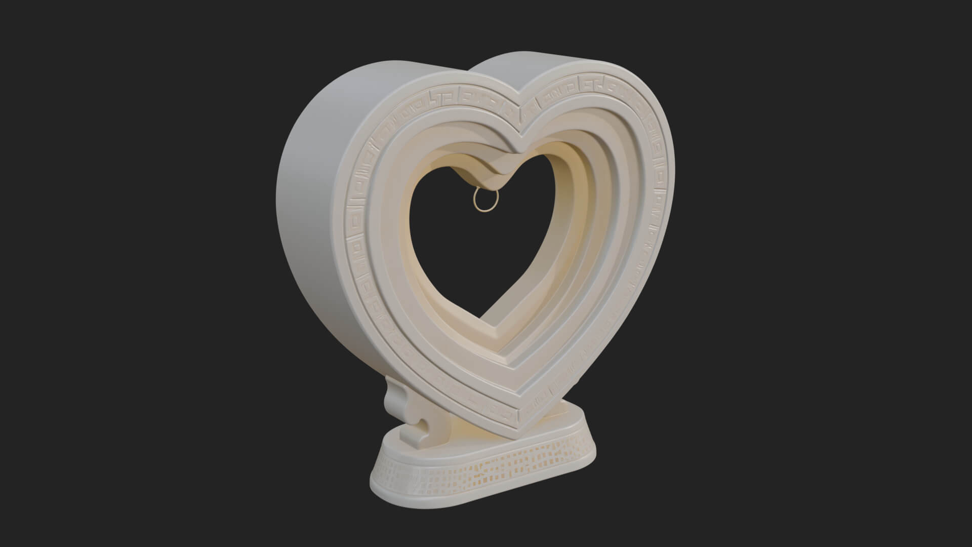 Ornate Framed Heart Plaque Design 189 3D Print Model 3D Model