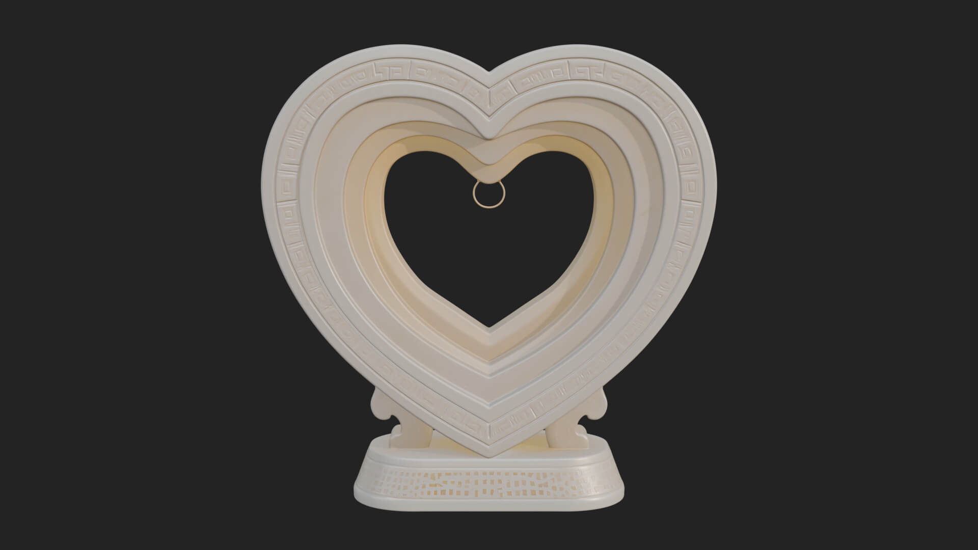 Ornate Framed Heart Plaque Design 189 3D Print Model 3D Model