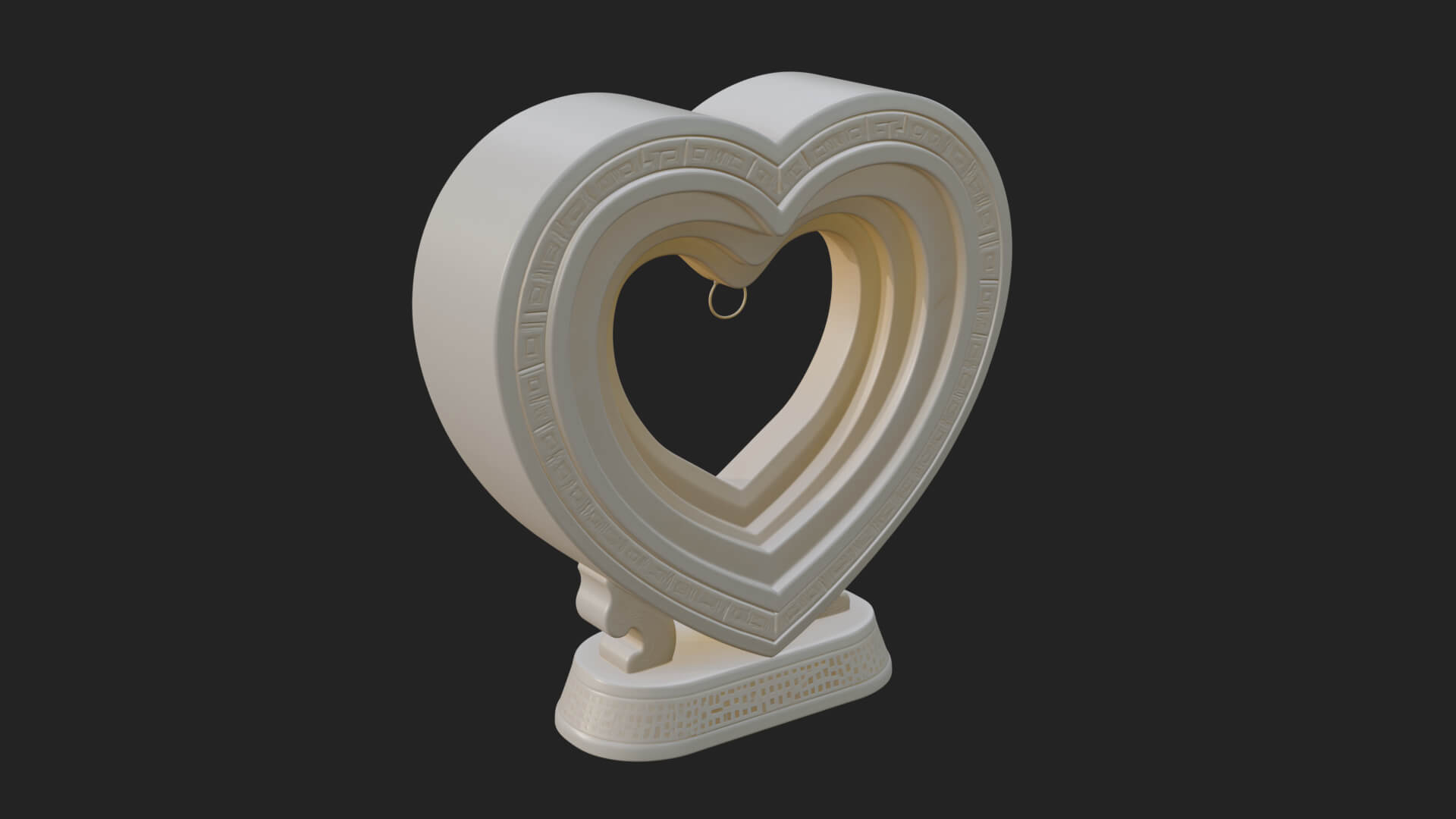 Ornate Framed Heart Plaque Design 189 3D Print Model 3D Model