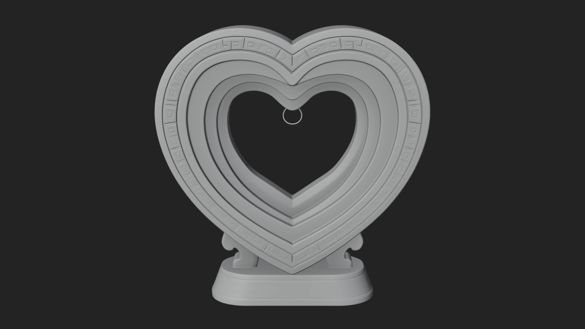 Ornate Framed Heart Plaque Design 189 3D Print Model 3D Model