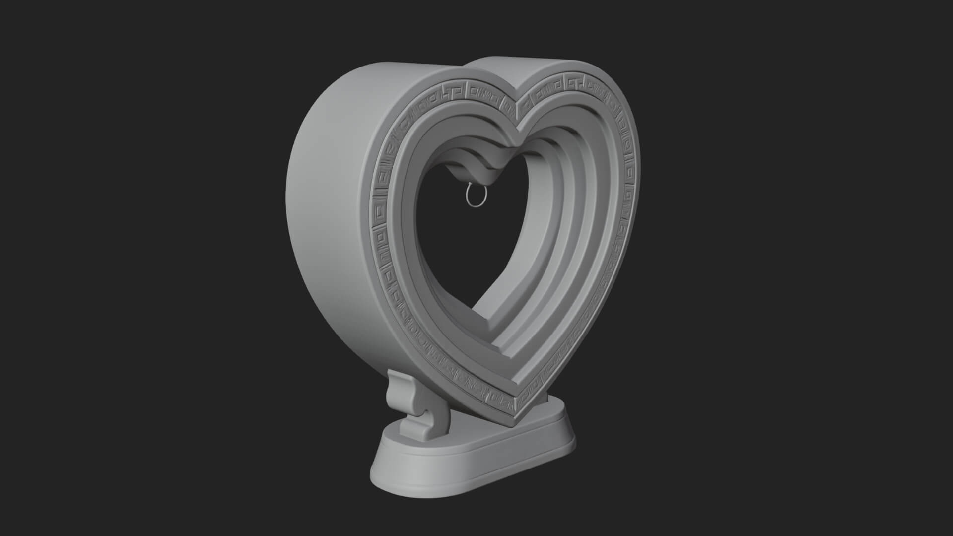 Ornate Framed Heart Plaque Design 189 3D Print Model 3D Model