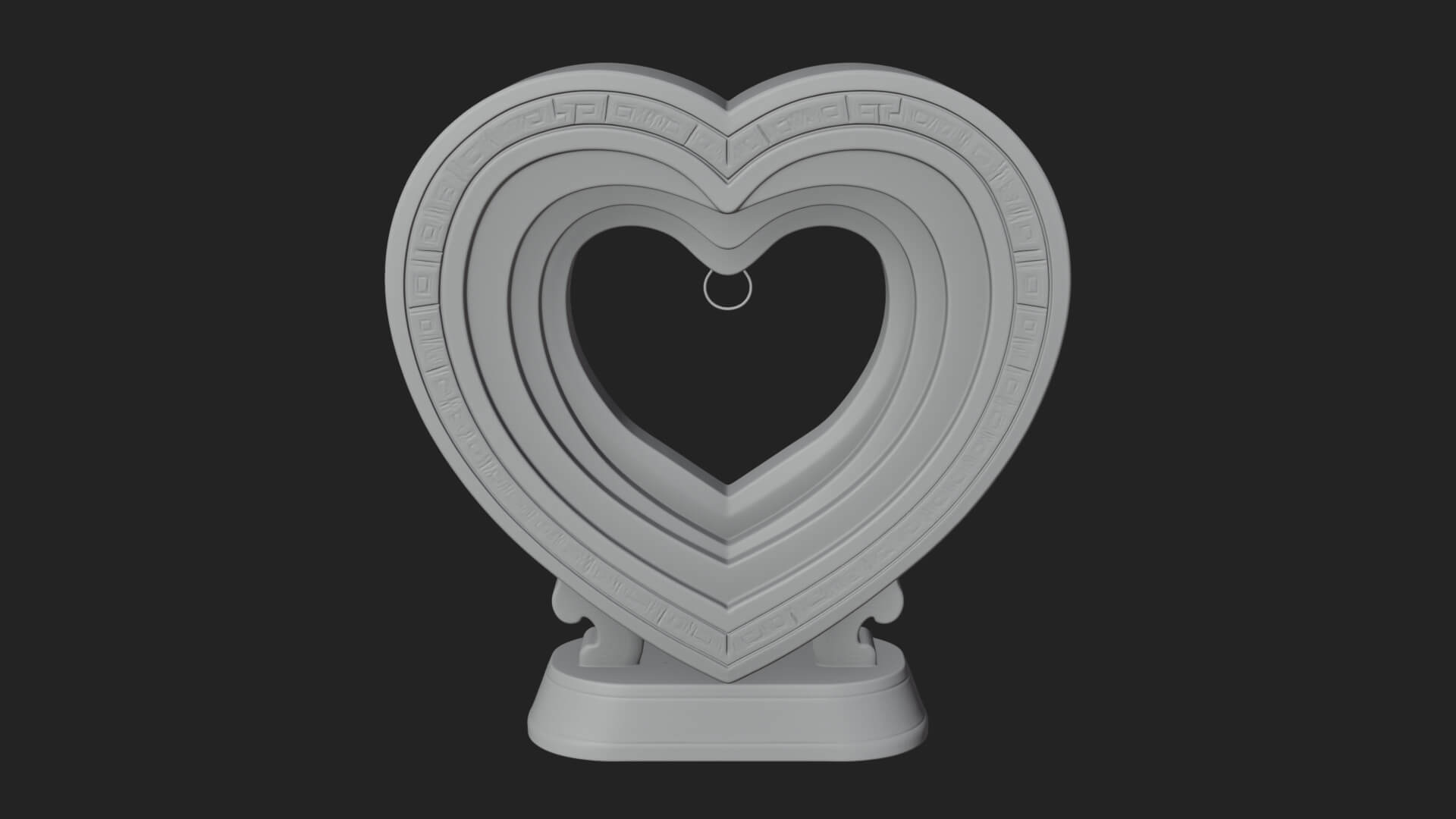 Ornate Framed Heart Plaque Design 189 3D Print Model 3D Model