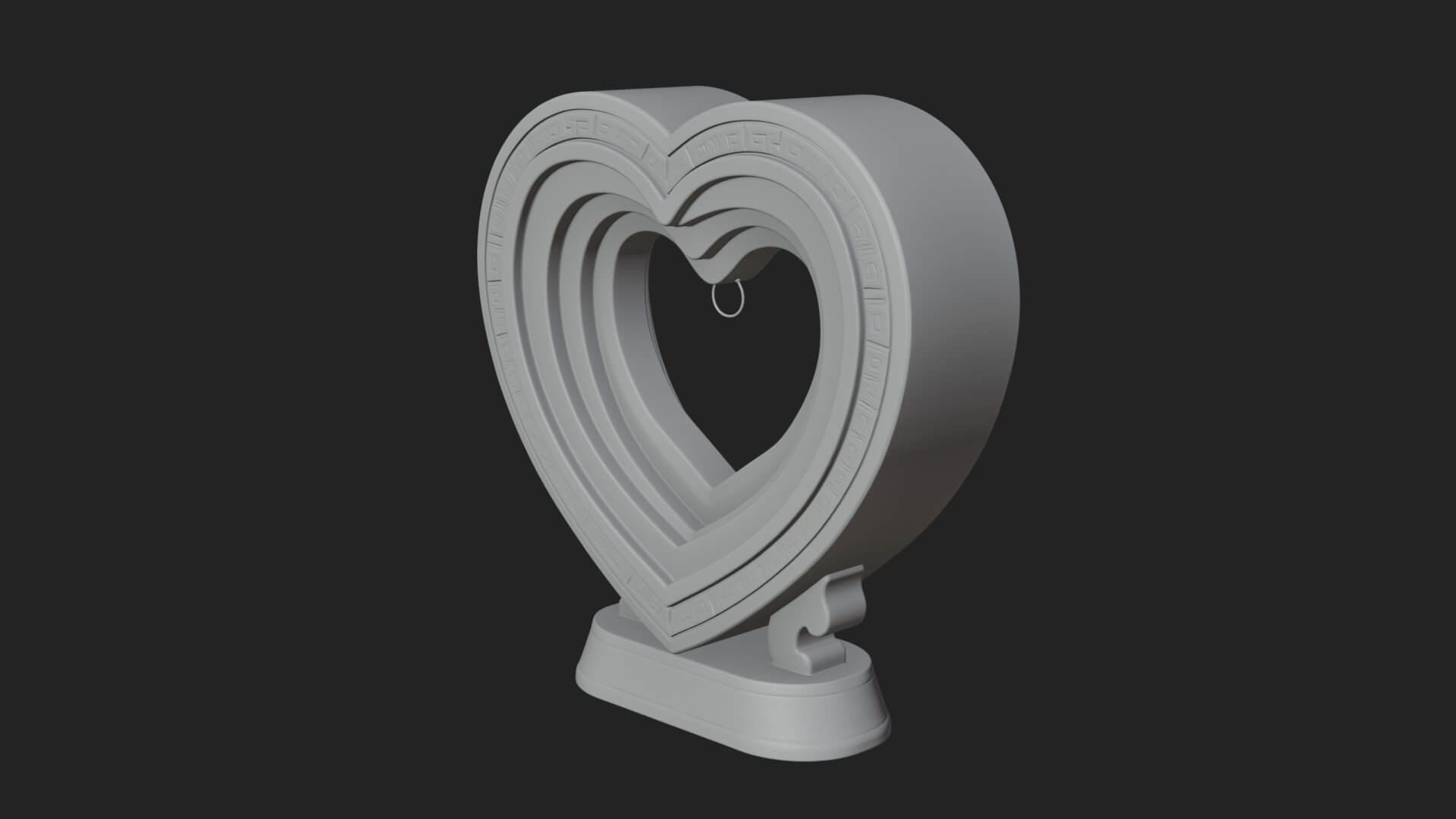 Ornate Framed Heart Plaque Design 189 3D Print Model 3D Model
