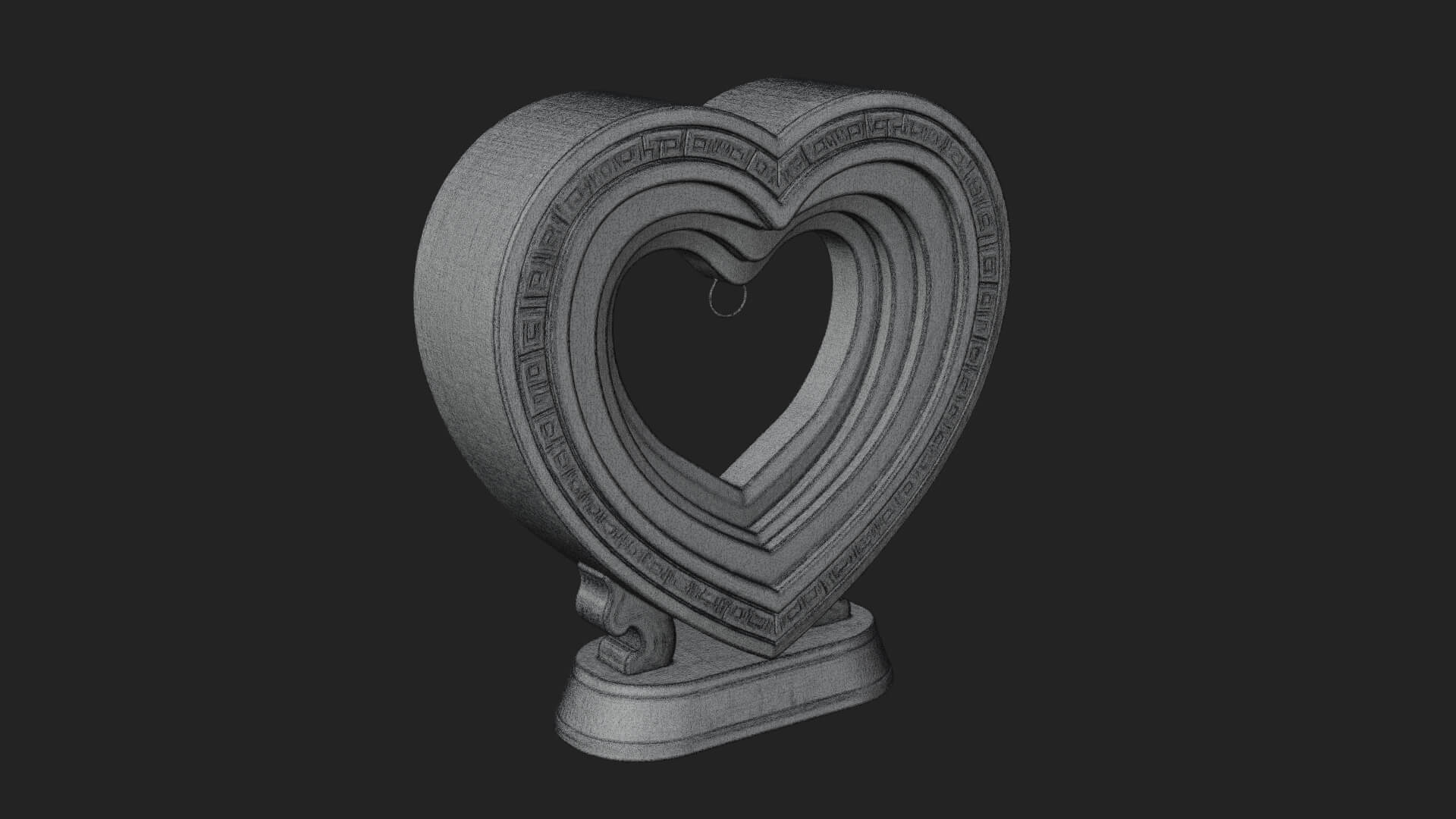Ornate Framed Heart Plaque Design 189 3D Print Model 3D Model